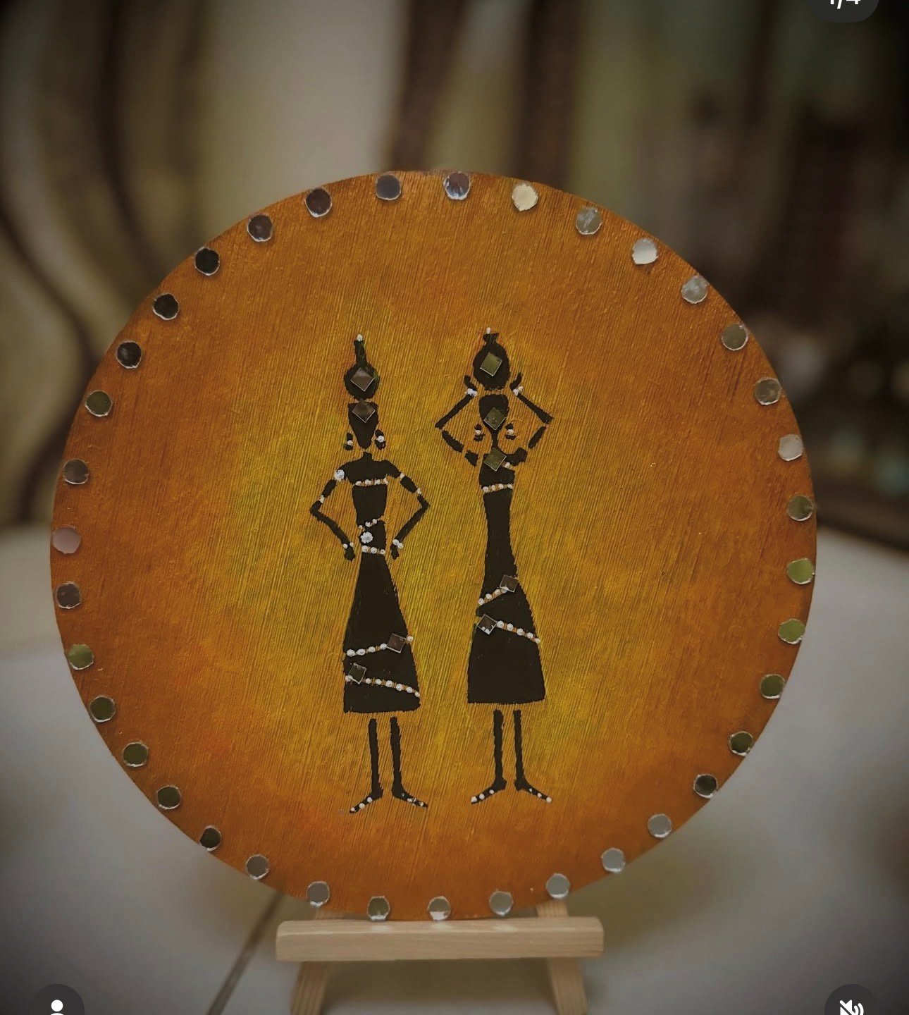 Warli Folk Art Women Wall Plate