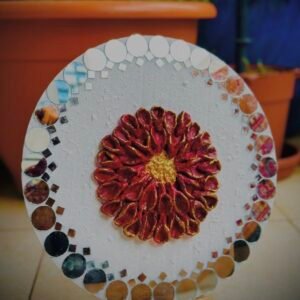 Crimson Lotus Textured Wall Plate