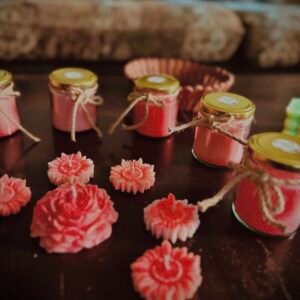 Rustic Jar & Floral Soy Candles Combo