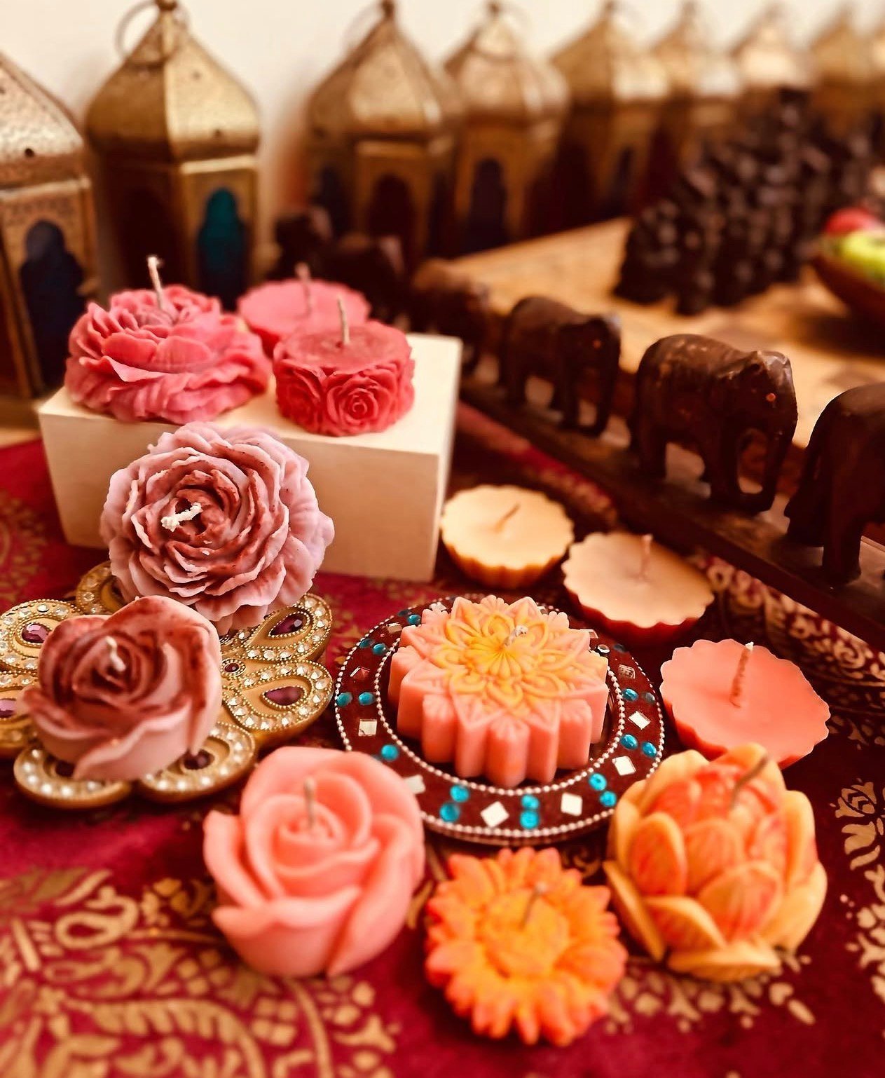 Festive Floral & Rose Scented Candles Collection